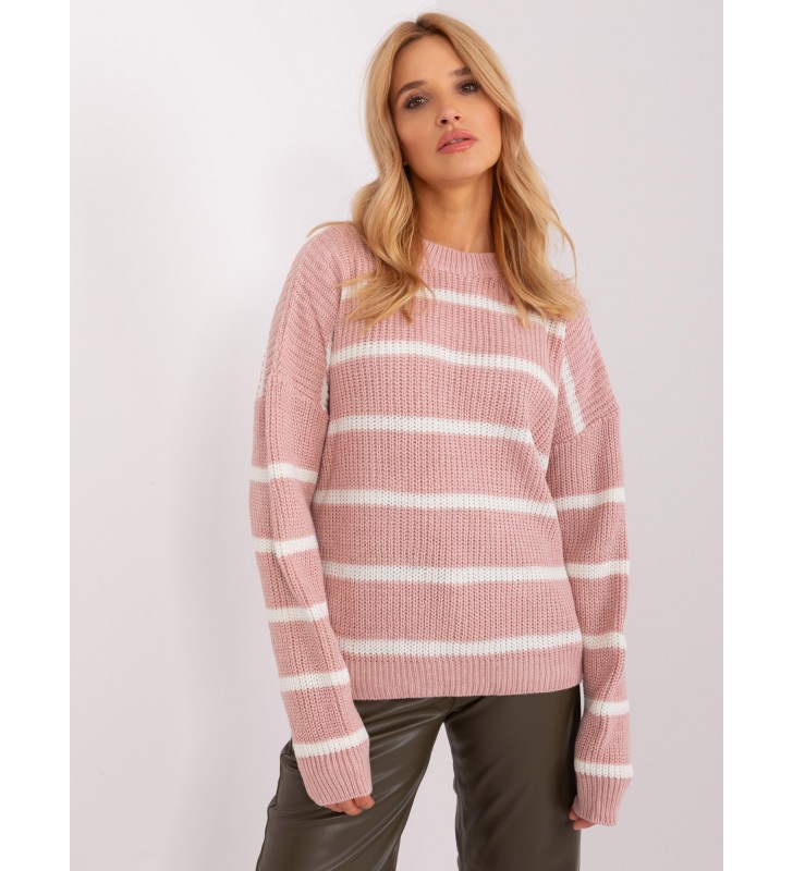 Sweter oversize BA-SW-8025.38P ciemny różowy