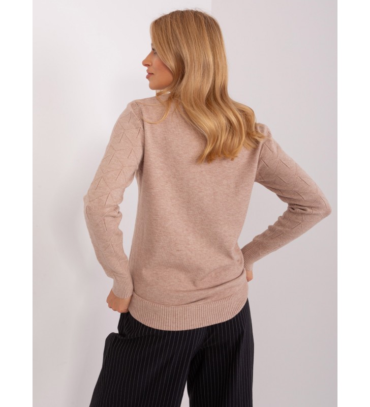 Sweter klasyczny AT-SW-232901.25X ciemny bezowy