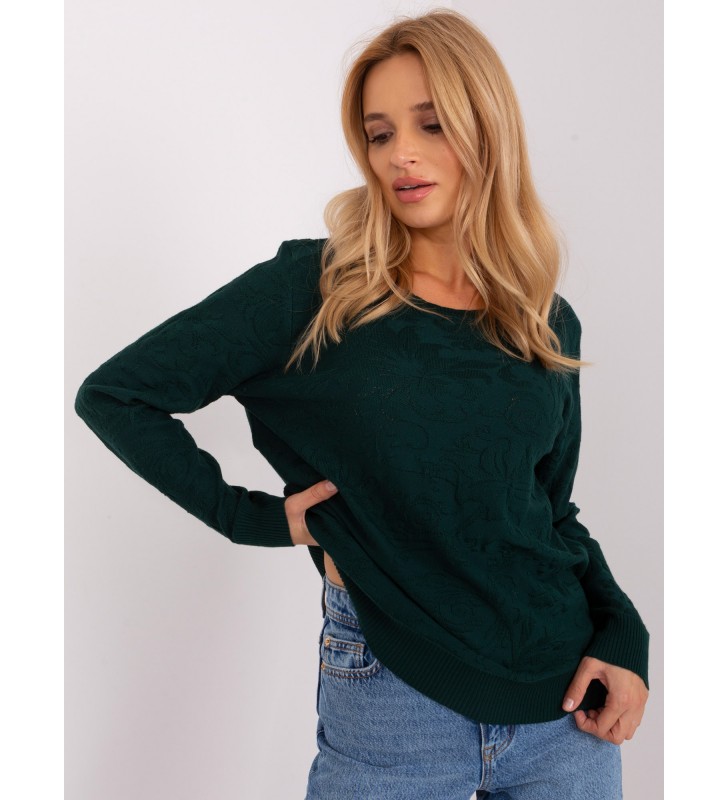 Sweter klasyczny AT-SW-2231A.00P ciemny zielony