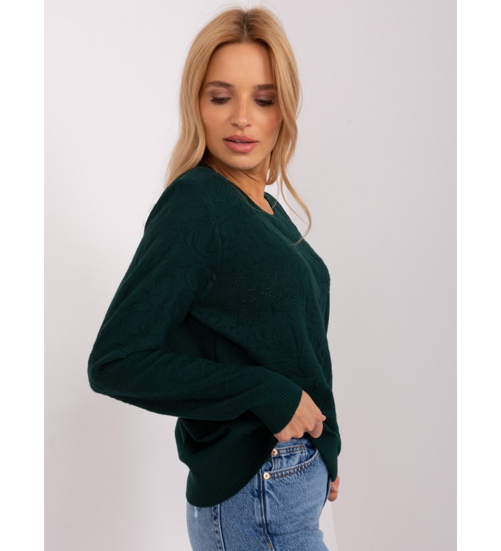 Sweter klasyczny AT-SW-2231A.00P ciemny zielony