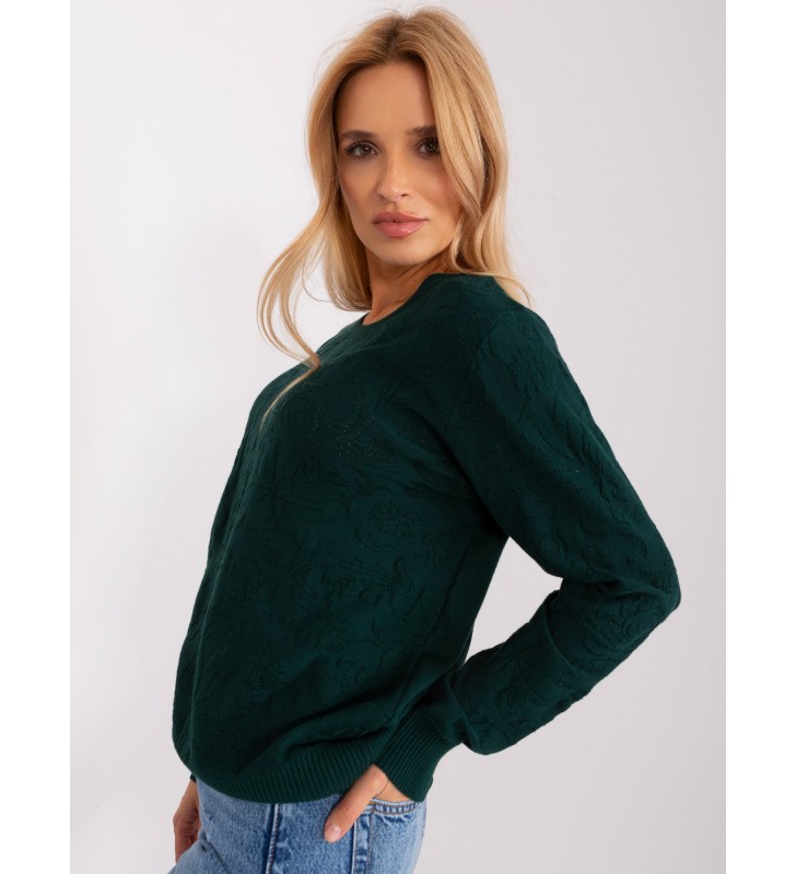 Sweter klasyczny AT-SW-2231A.00P ciemny zielony