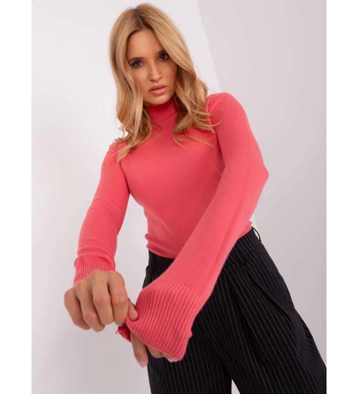 Sweter z golfem PM-SW-PM-20.05 koralowy