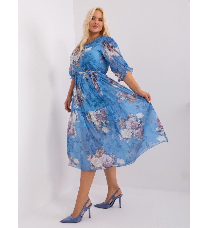 Sukienka plus size LK-SK-509344-1.60P niebieski