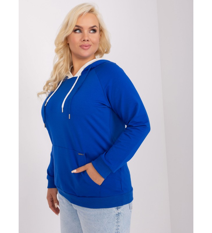 Bluza plus size RV-BL-9087.77P kobaltowy