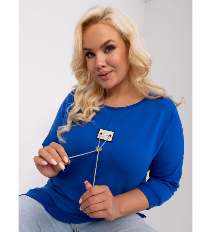 Bluzka plus size RV-BZ-9116.54P ciemny niebieski