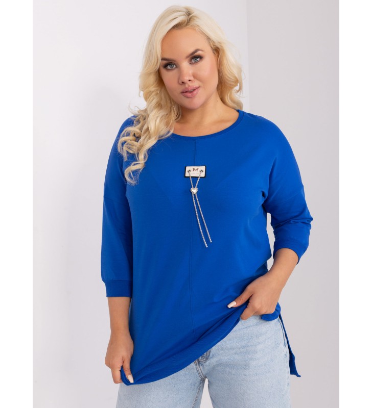 Bluzka plus size RV-BZ-9116.54P ciemny niebieski