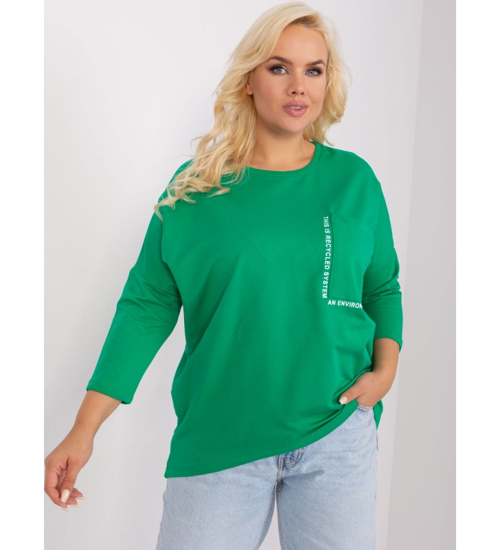 Bluzka plus size RV-BZ-9088.53P zielony