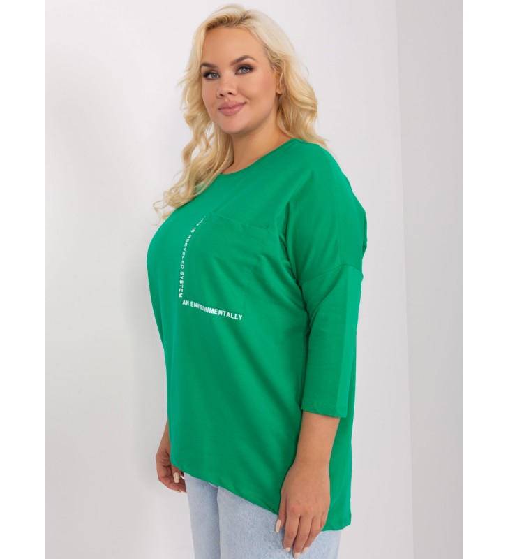 Bluzka plus size RV-BZ-9088.53P zielony