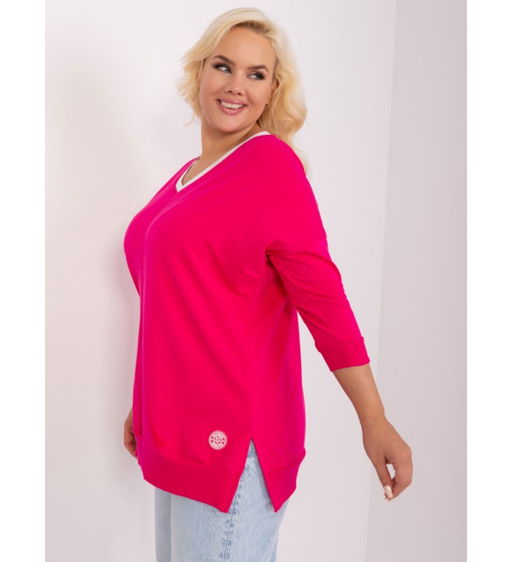 Bluzka plus size RV-BZ-9109.77P fuksjowy