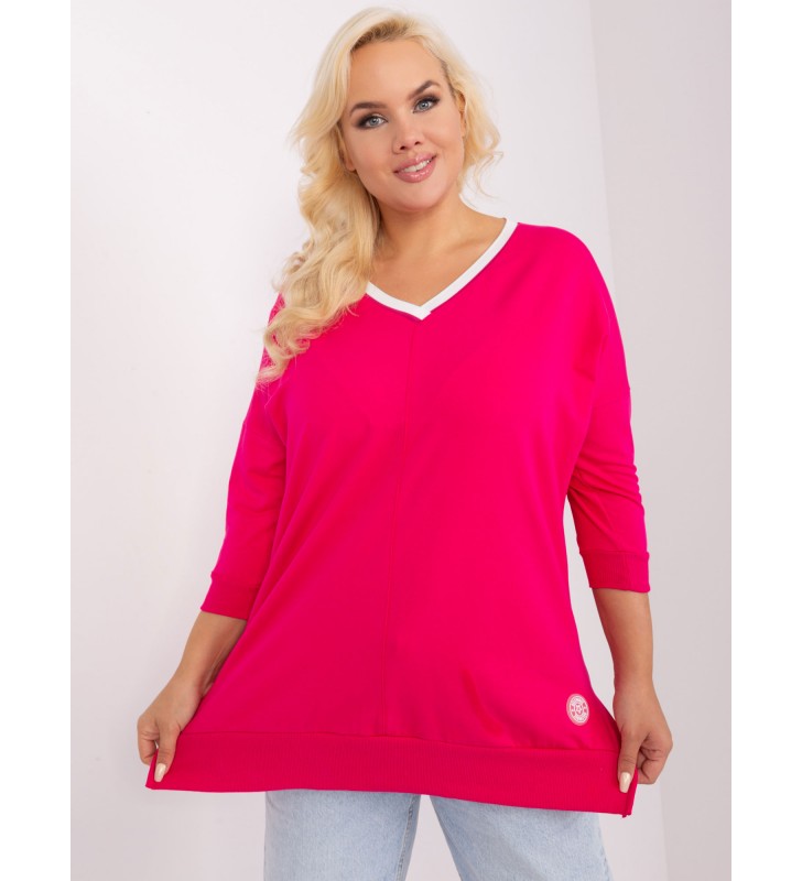 Bluzka plus size RV-BZ-9109.77P fuksjowy