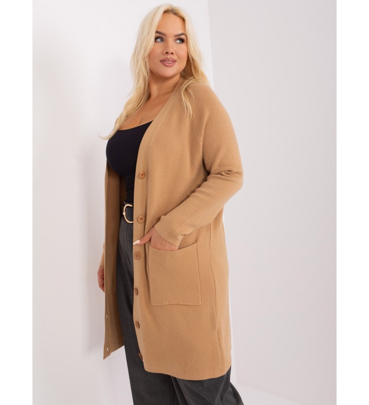 Sweter plus size PM-SW-PM-3732.10 camelowy