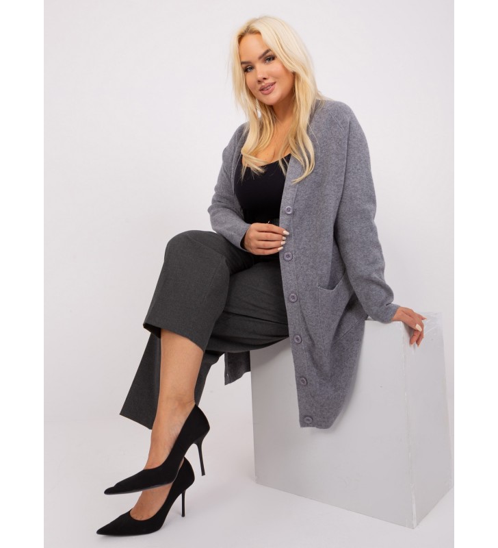 Sweter plus size PM-SW-PM-3732.10 ciemny szary