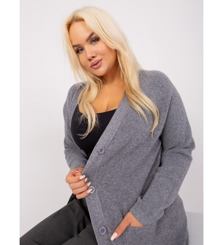 Sweter plus size PM-SW-PM-3732.10 ciemny szary