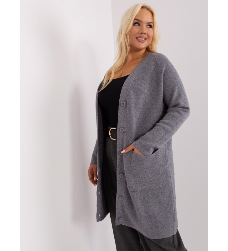 Sweter plus size PM-SW-PM-3732.10 ciemny szary