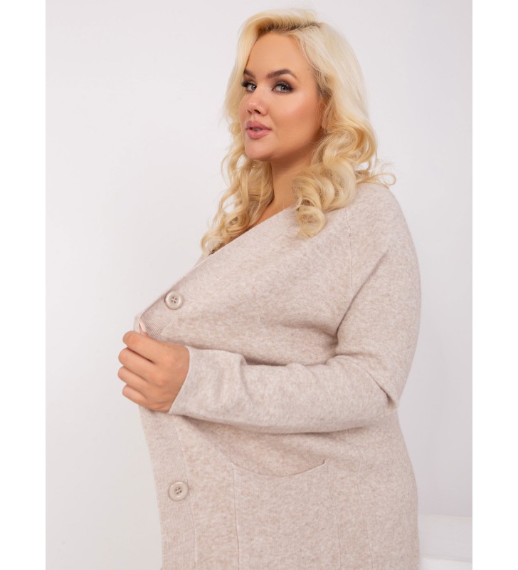 Sweter plus size PM-SW-PM-3732.10 beżowy