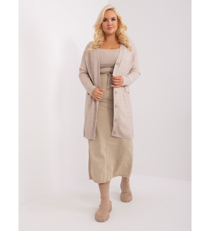 Sweter plus size PM-SW-PM-3732.10 beżowy