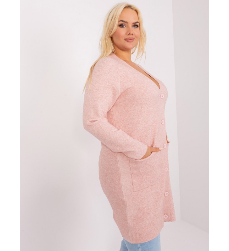 Sweter plus size PM-SW-PM-3732.10 jasny różowy