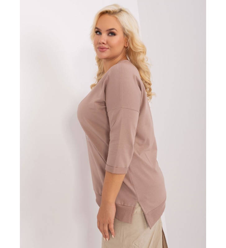 Bluzka plus size RV-BZ-9110.85 ciemny bezowy