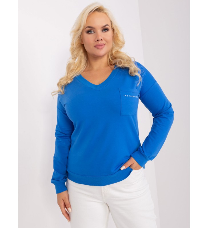 Bluzka plus size RV-BZ-9158.86P ciemny niebieski