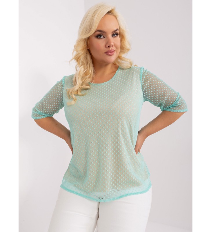 Bluzka plus size LK-BZ-506730.64P mietowy