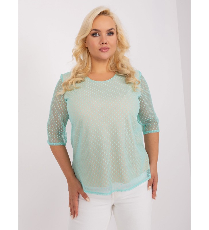 Bluzka plus size LK-BZ-506730.64P mietowy