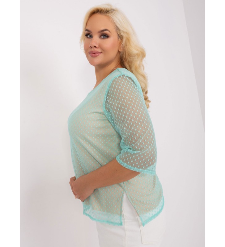 Bluzka plus size LK-BZ-506730.64P mietowy