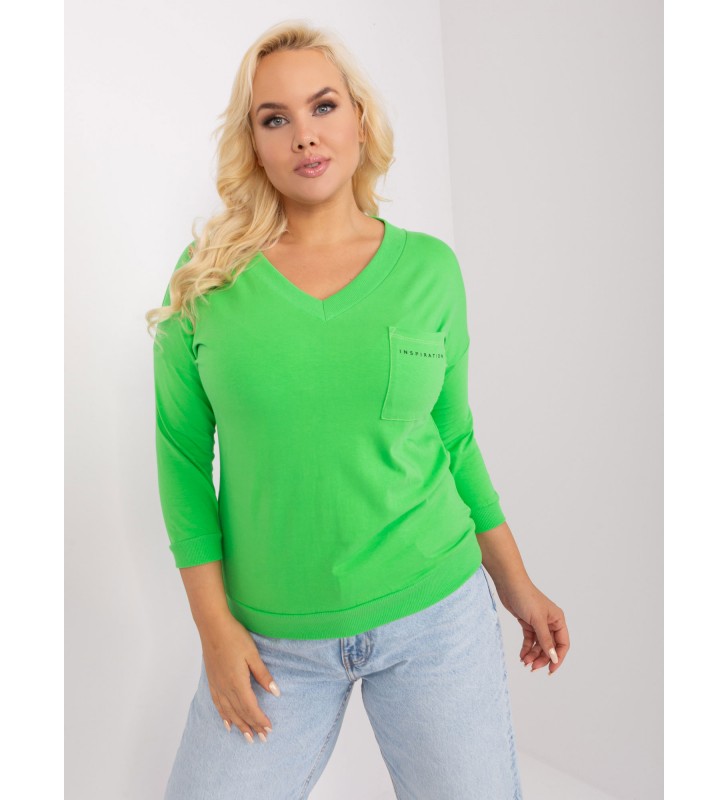 Bluzka plus size RV-BZ-8474.45 jasny zielony