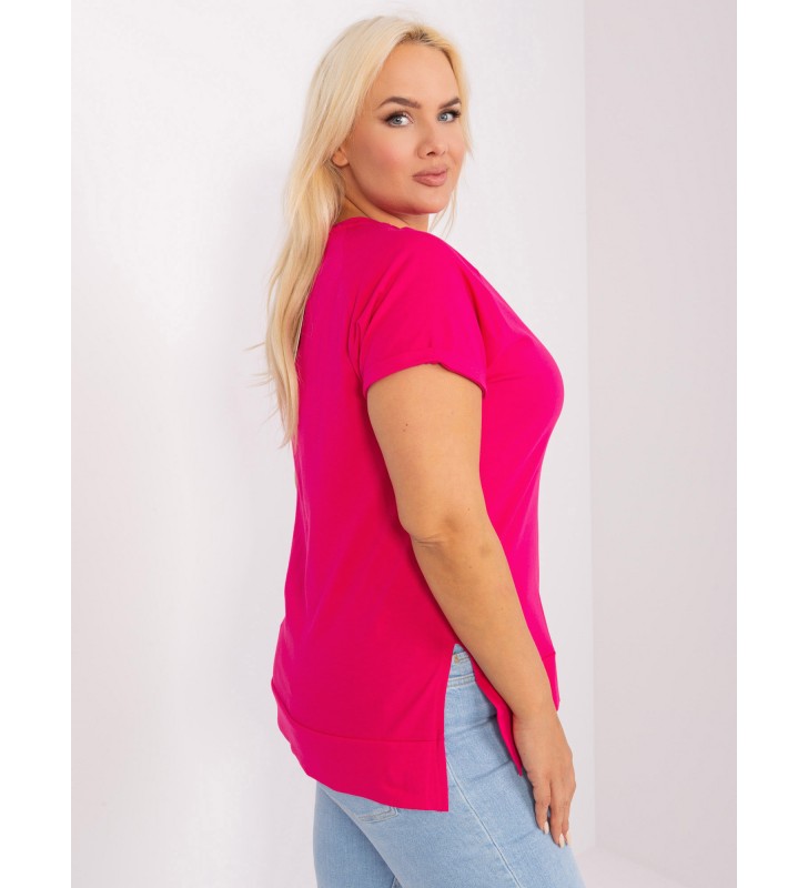 Bluzka plus size RV-BZ-8968.67P fuksjowy