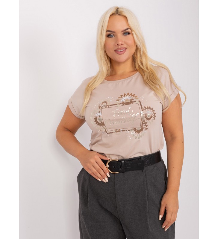 Bluzka plus size RV-BZ-8966.18P beżowy