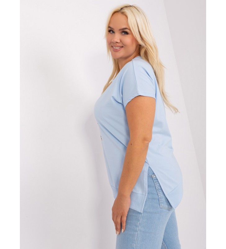 Bluzka plus size RV-BZ-8895.00X jasny niebieski