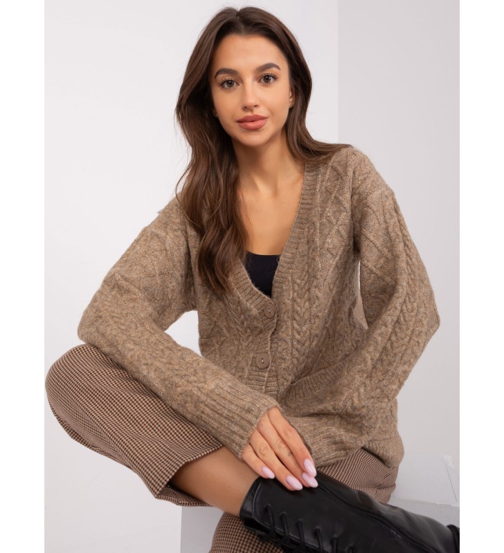 Sweter rozpinany AT-SW-2358.31 ciemny bezowy