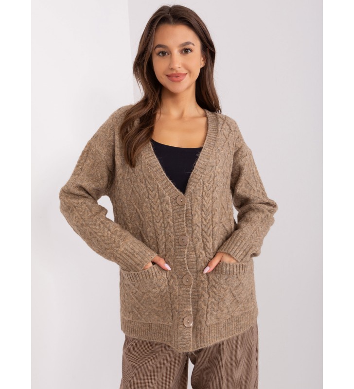 Sweter rozpinany AT-SW-2358.31 ciemny bezowy