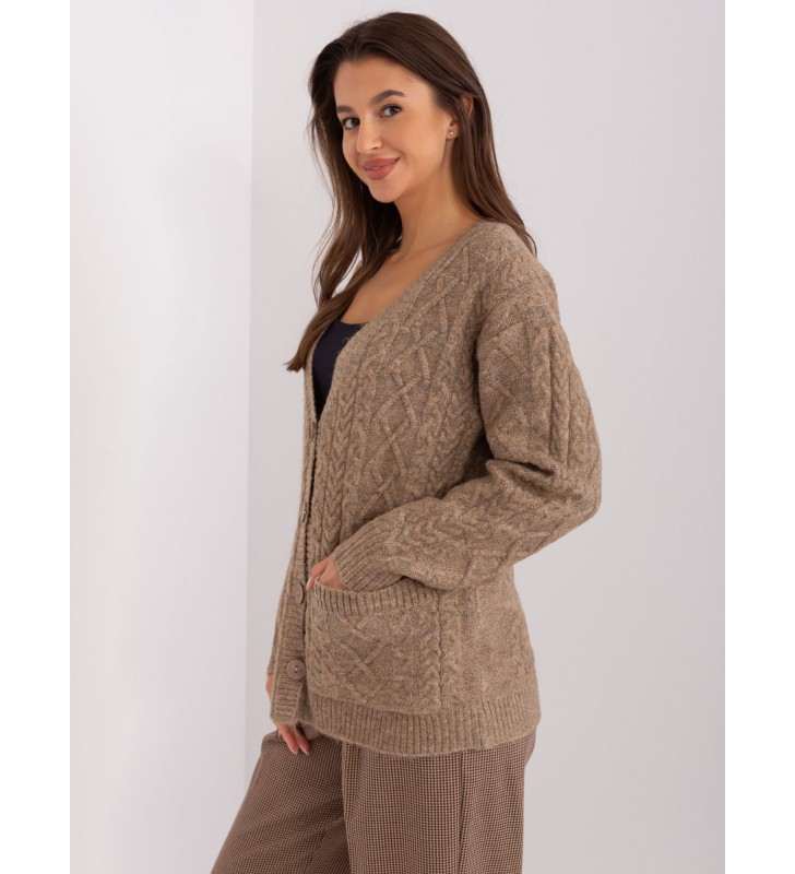 Sweter rozpinany AT-SW-2358.31 ciemny bezowy