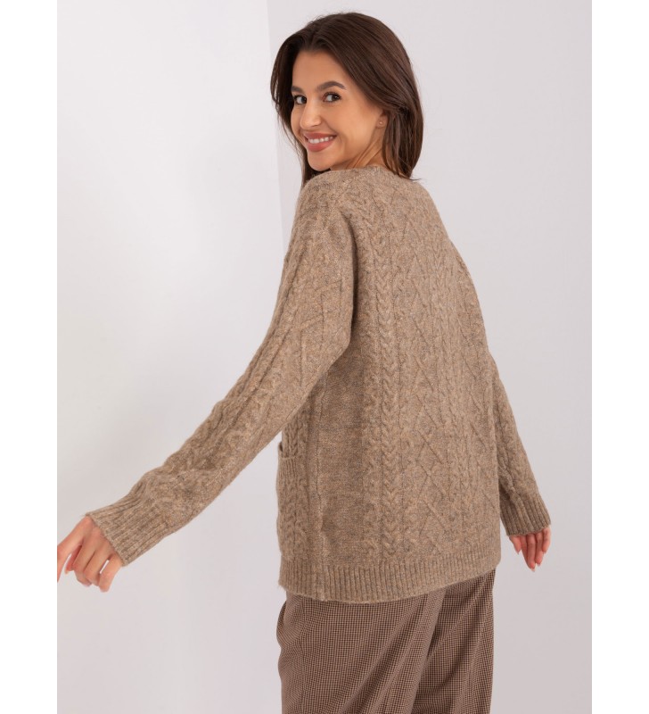 Sweter rozpinany AT-SW-2358.31 ciemny bezowy