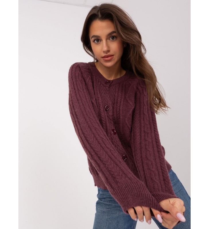 Sweter rozpinany AT-SW-2346-2.99P ciemny fioletowy