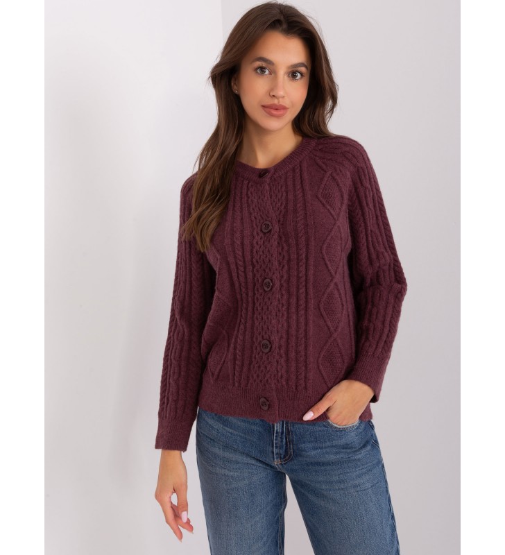 Sweter rozpinany AT-SW-2346-2.99P ciemny fioletowy