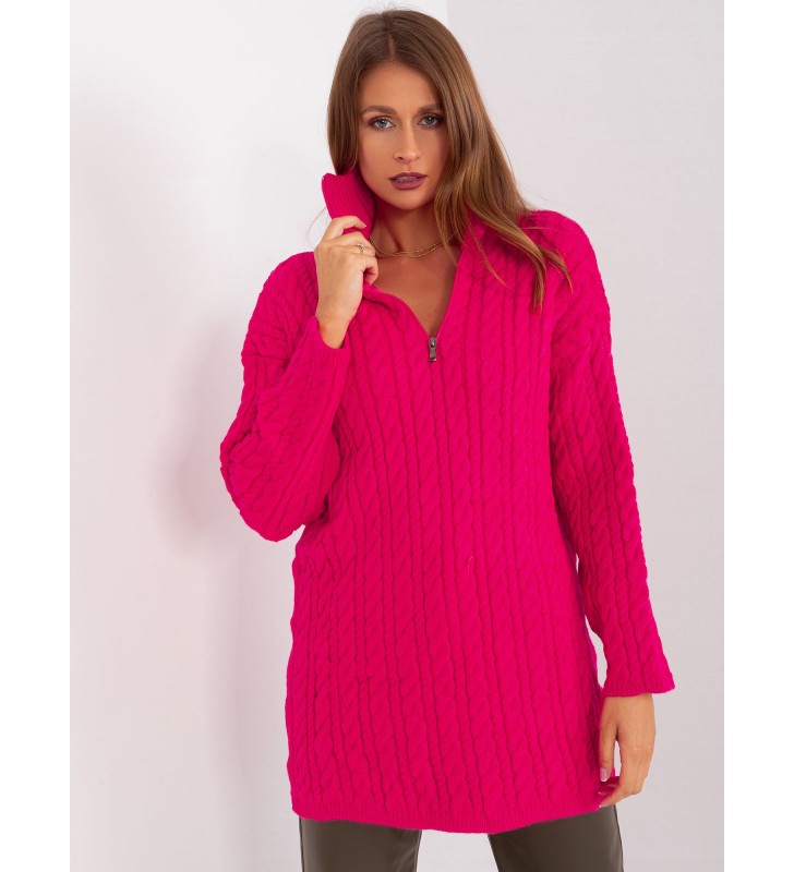 Sweter z warkoczami BA-SW-0282.13P fuksjowy