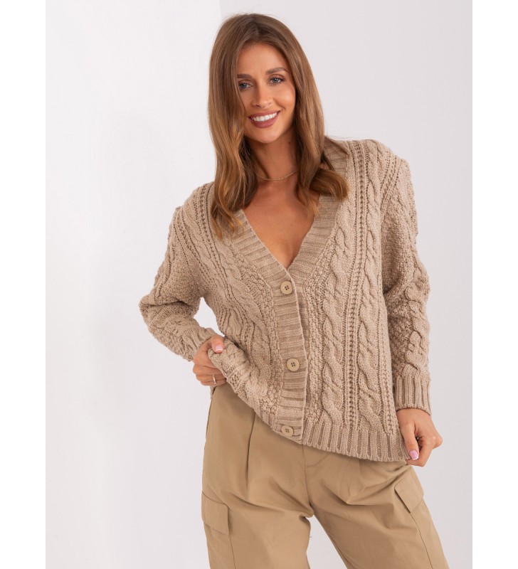 Sweter rozpinany BA-SW-8016.74P ciemny bezowy