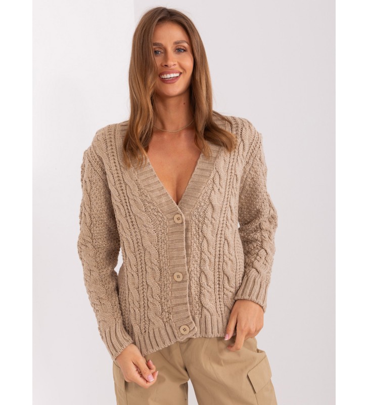 Sweter rozpinany BA-SW-8016.74P ciemny bezowy