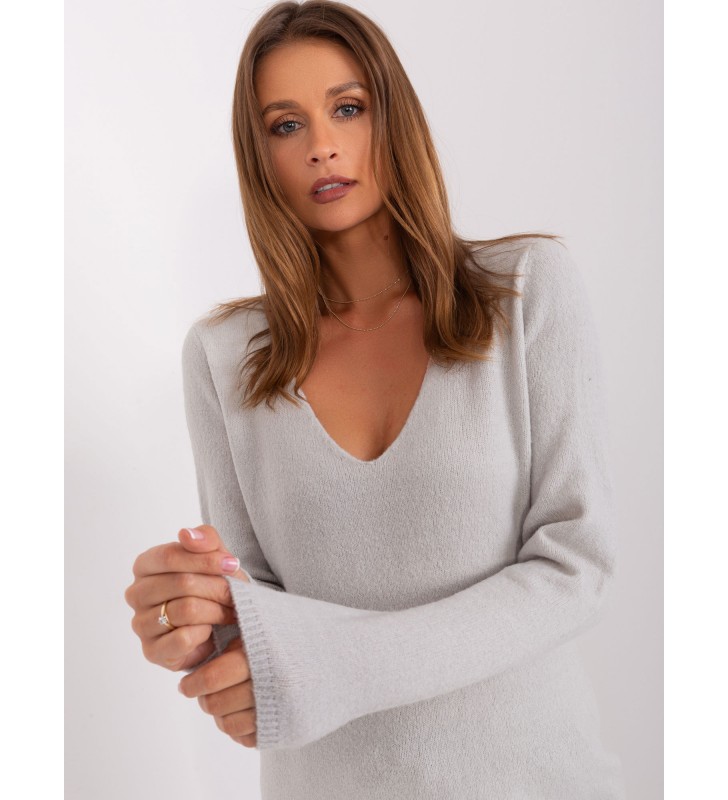 Sweter klasyczny D93110W90652B3VEN jasny szary