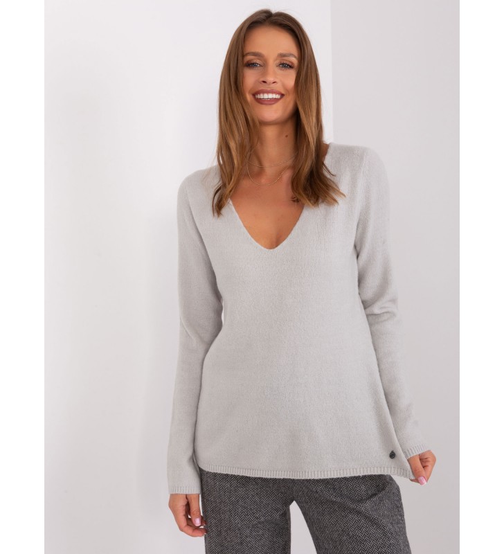 Sweter klasyczny D93110W90652B3VEN jasny szary