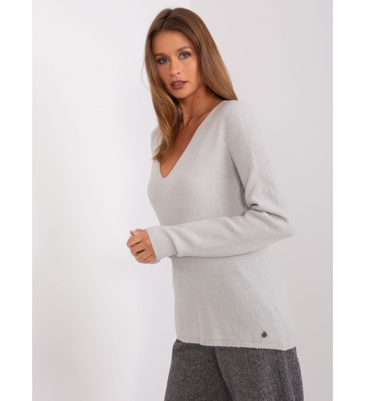 Sweter klasyczny D93110W90652B3VEN jasny szary