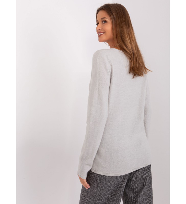 Sweter klasyczny D93110W90652B3VEN jasny szary