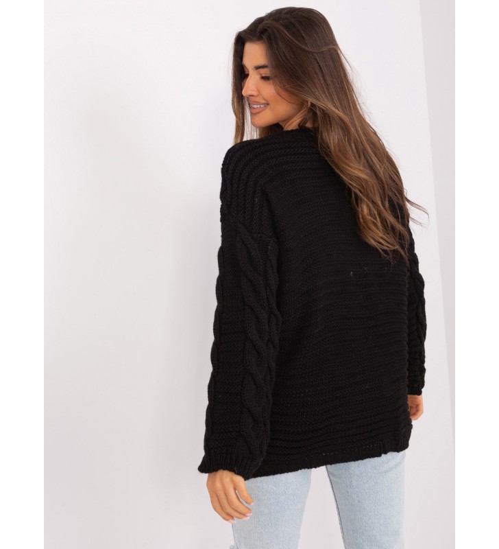 Sweter z warkoczami BA-SW-8047.92P czarny