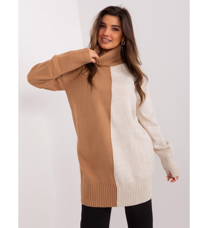 Sweter z golfem BA-SW-0234.65P camelowy