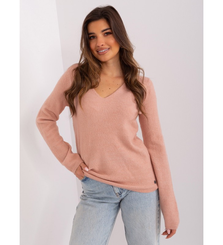 Sweter klasyczny D93110W90652B3VEN jasny różowy