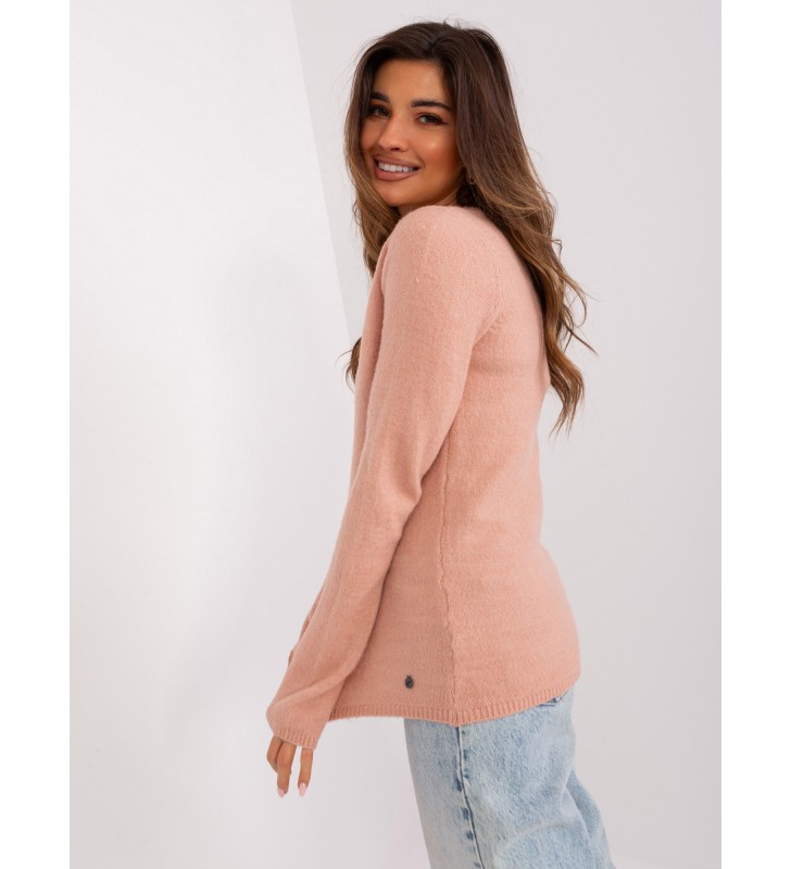 Sweter klasyczny D93110W90652B3VEN jasny różowy