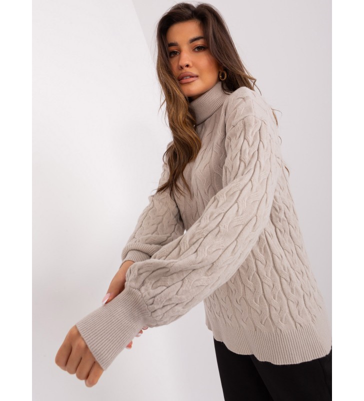 Sweter z golfem AT-SW-2348.07 beżowy