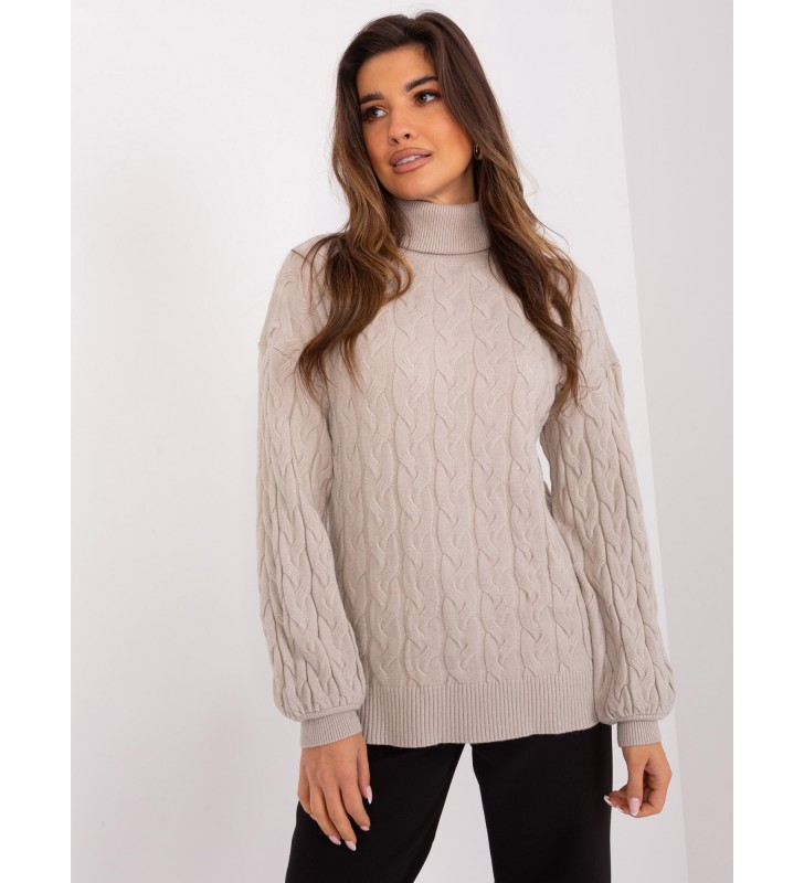 Sweter z golfem AT-SW-2348.07 beżowy