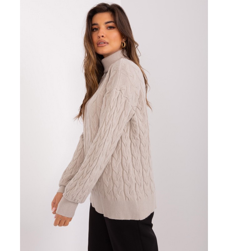 Sweter z golfem AT-SW-2348.07 beżowy